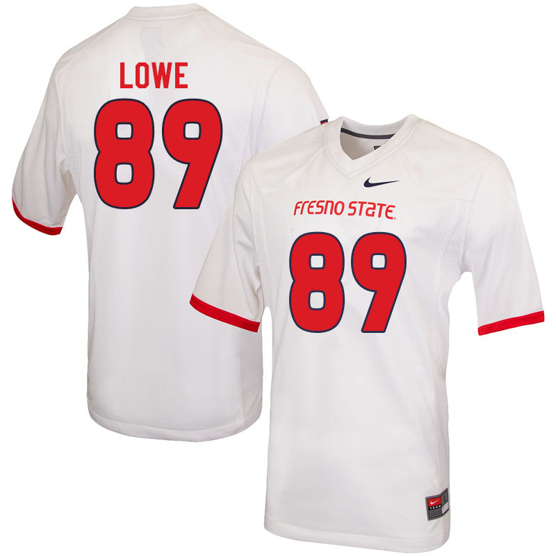 Men #89 Matt Lowe Fresno State Bulldogs College Football Jerseys Sale-White